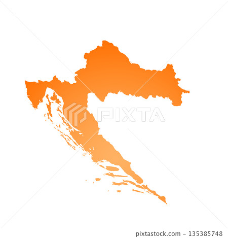 Map of Croatia, sign silhouette. World Map Globe. Vector Illustration isolated on white background. Europe continent 135385748