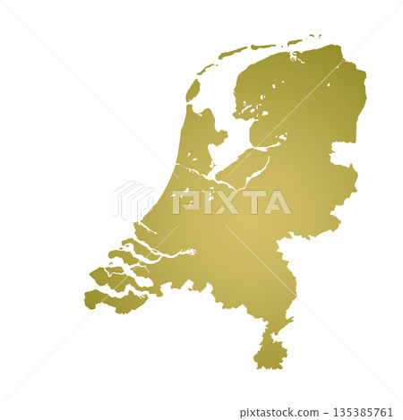 Map of Netherlands, sign silhouette. World Map Globe. Vector Illustration isolated on transparent background. Europe continent 135385761