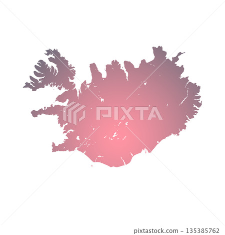 Map of Iceland, sign silhouette. World Map Globe. Vector Illustration isolated on transparent background. Europe continent 135385762