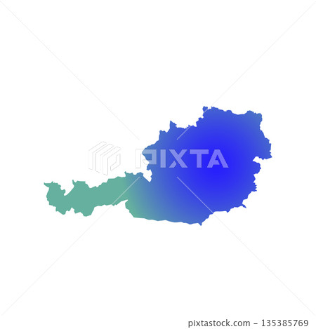 Map of Austria, sign silhouette. World Map Globe. Vector Illustration isolated on white background. Europe continent 135385769