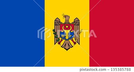 Flag of Moldova. Moldavian national symbol in official colors. Template icon. Vector background 135385788