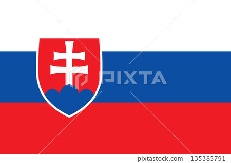 Flag of Slovakia. Slovak national symbol in official colors. Template icon. Vector background Flag of Slovakia. Slovak national symbol in official colors. Template icon. Vector background 135385791