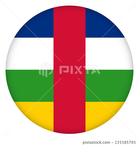 Glass light ball with flag of Central African Republic. Round sphere, template icon. CAR national symbol. Glossy ball, 3D abstract vector illustration highlighted on a white background. Big bubble Glass light ball with flag of Central African Republic. Round sphere, template icon. CAR national symbol. Glossy ball, 3D abstract vector illustration highlighted on a white background. Big bubble 135385793