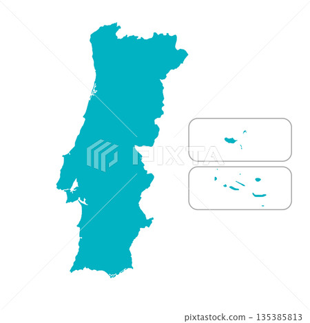Map of Portugal, sign silhouette. World Map Globe. Vector Illustration isolated on transparent background. Europe continent Map of Portugal, sign silhouette. World Map Globe. Vector Illustration isolated on transparent background. Europe continent 135385813