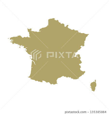 Map of France, sign silhouette. World Map Globe. Vector Illustration isolated on white background. Europe continent Map of France, sign silhouette. World Map Globe. Vector Illustration isolated on white background. Europe continent 135385864