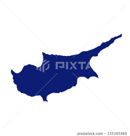 Map of Cyprus, sign silhouette. World Map Globe. Vector Illustration isolated on white background. Europe continent Map of Cyprus, sign silhouette. World Map Globe. Vector Illustration isolated on white background. Europe continent 135385869