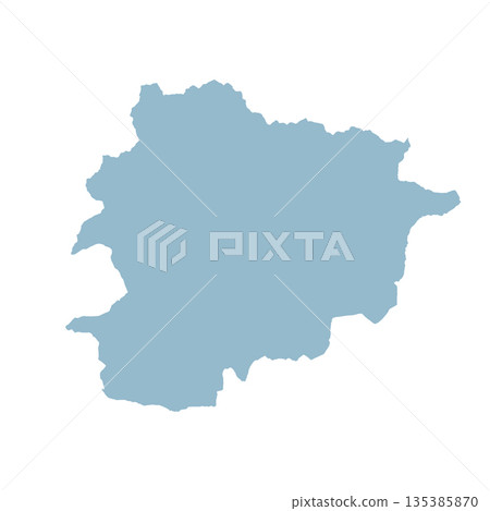 Map of Andorra, sign silhouette. World Map Globe. Vector Illustration isolated on white background. Europe continent 135385870