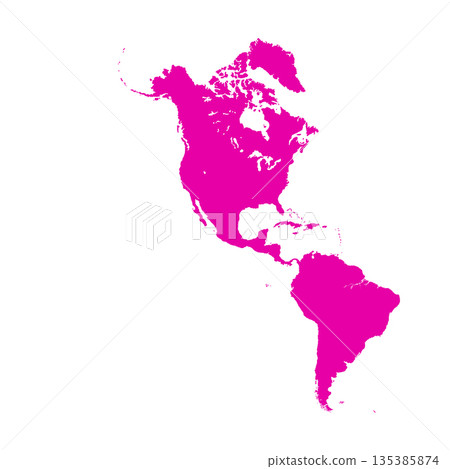 Map of North and South America, sign silhouette. World Map Globe. Vector Illustration isolated on transparent background. American continent Map of North and South America, sign silhouette. World Map Globe. Vector Illustration isolated on transparent background. American continent 135385874