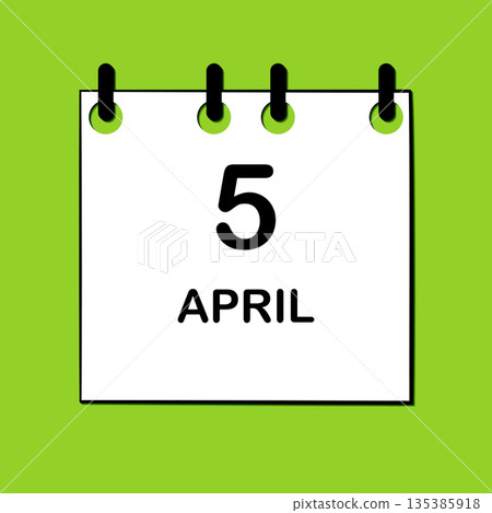 April 5. Daily Calendar icon for design. Simple design for business brochure, flyer, print media, advertisement. Easily editable April 5. Daily Calendar icon for design. Simple design for business brochure, flyer, print media, advertisement. Easily editable 135385918