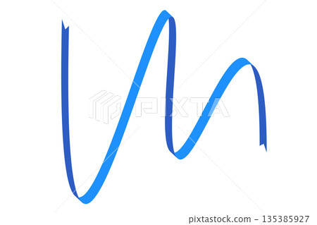 Blue flat ribbons isolated on white background. Ribbon banner vector illustration. Holiday lace 135385927