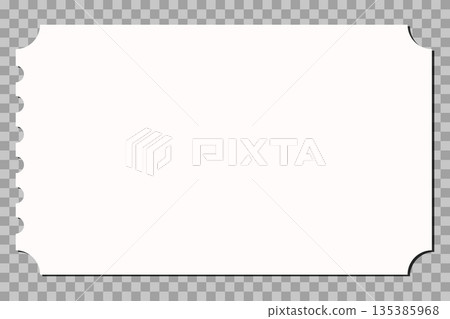 Vector empty ticket template. Isolated modern coupon mockup for travelling, movie, theater, airplane. Blank white tickets, icon. Concert, festival, event admit layouts 135385968