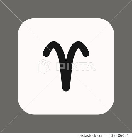 Zodiac horoscope. Aries astrological icon symbol. Stylized star sign esoteric. Simple line vector illustration Zodiac horoscope. Aries astrological icon symbol. Stylized star sign esoteric. Simple line vector illustration 135386025