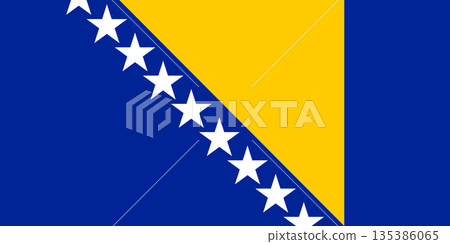 Flag of Bosnia and Herzegovina. Bosnian national symbol in official colors. Template icon. Vector background 135386065
