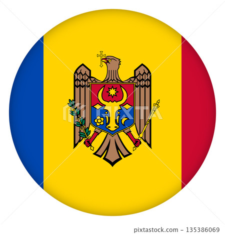 Glass light ball with flag of Moldova. Round sphere, template icon. Moldavian national symbol. Glossy realistic ball, 3D abstract vector illustration. Big bubble Glass light ball with flag of Moldova. Round sphere, template icon. Moldavian national symbol. Glossy realistic ball, 3D abstract vector illustration. Big bubble 135386069