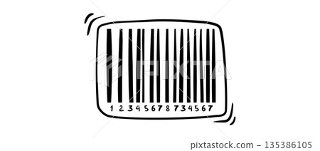 Barcode isolated on color background. Code stripes sticker. Barcode labels, customers qr code 135386105