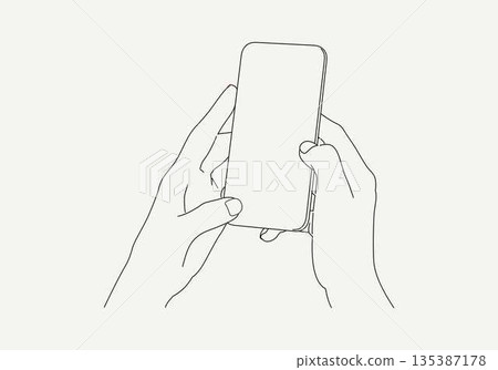 a person holding a phone with a blank screen 135387178