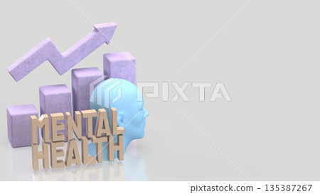 Mental Health Growth Concept with Mind Balance and Positive Progress 3d render. 135387267