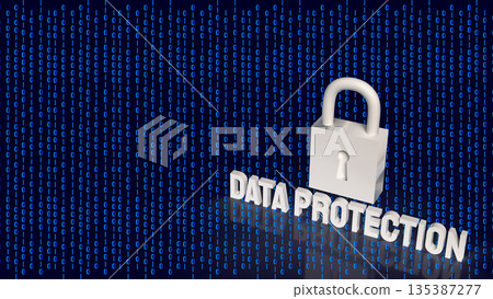 Digital Data Protection and Cybersecurity Privacy Concept 3d render. 135387277
