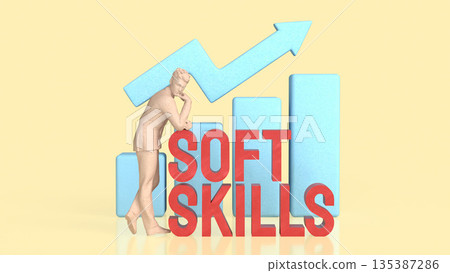 Soft Skills Development Growth for Career and Professional Success 3d render. Soft Skills Development Growth for Career and Professional Success 3d render. 135387286