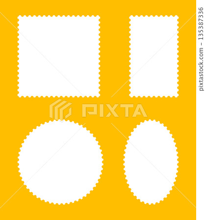 Backdrops for letters, postcards, empty borders. Postage stamp templates frames. Oval and circle and rectangular blank vintage stamp. Coupon, labels, tags, boxes with wavy, wiggly perforated edges. Backdrops for letters, postcards, empty borders. Postage stamp templates frames. Oval and circle and rectangular blank vintage stamp. Coupon, labels, tags, boxes with wavy, wiggly perforated edges. 135387336