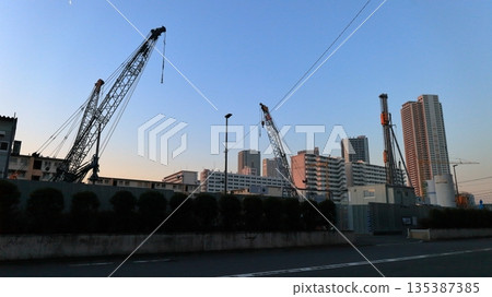 Construction site (pile foundation work) image Construction site (pile foundation work) image 135387385