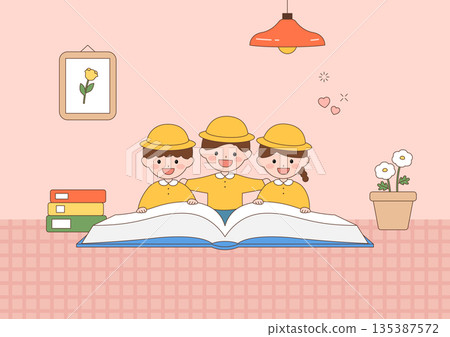 Vector illustrations of cute children. Vector illustrations of cute children. 135387572