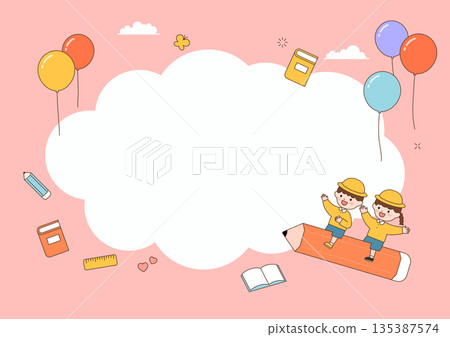 Vector illustrations of cute children. 135387574