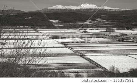 深秋時節,白雪覆蓋的鄉村景色 深秋時節,白雪覆蓋的鄉村景色 135387581