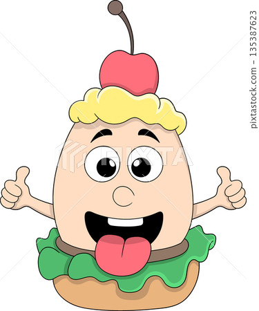 Cute Food Character With Vegetables Fruit And Meat Cute Food Character With Vegetables Fruit And Meat 135387623