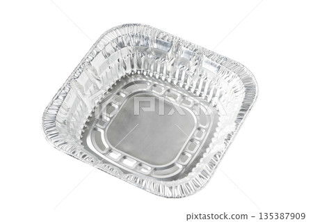 透明背景上的方形鋁製容器(png) 透明背景上的方形鋁製容器(png) 135387909