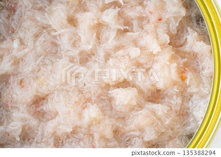 Close-up of canned boiled snow crab Close-up of canned boiled snow crab 135388294