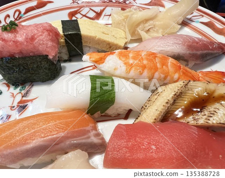 Delicious high-quality sushi served on a plate Delicious high-quality sushi served on a plate 135388728