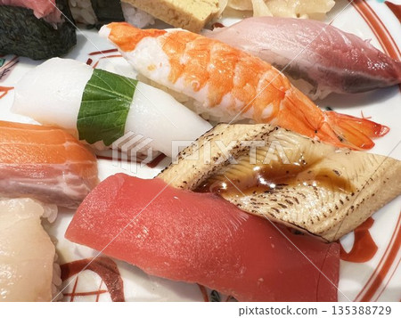Delicious high-quality sushi served on a plate Delicious high-quality sushi served on a plate 135388729