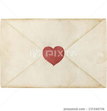 Watercolor love letter and envelope illustration Watercolor love letter and envelope illustration 135388736