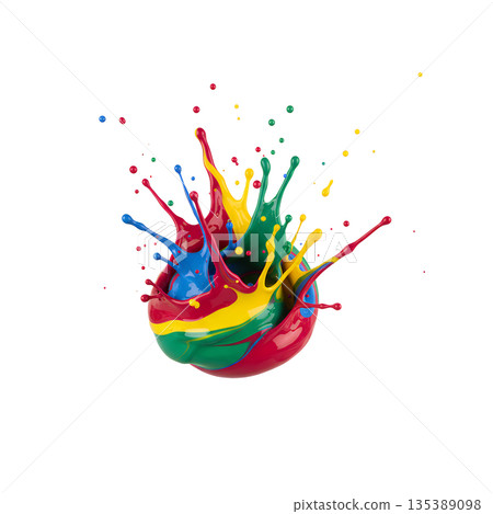 彩色顏料潑濺球(抽象繪畫藝術) 彩色顏料潑濺球(抽象繪畫藝術) 135389098