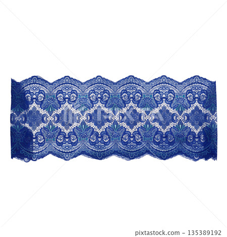 精緻的藍色裝飾蕾絲緞帶材質 135389192