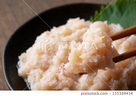 美味的煮雪蟹（蟹肉）特寫 135389434