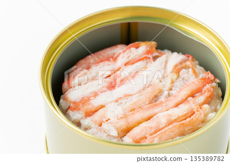 Close-up of canned boiled red snow crab 135389782