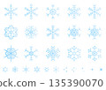 漸層雪花插畫集，向量背景素材，閃光素材 135390070