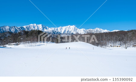 Nakayama Plateau Snow Trekking (View of the Northern Alps) 135390092