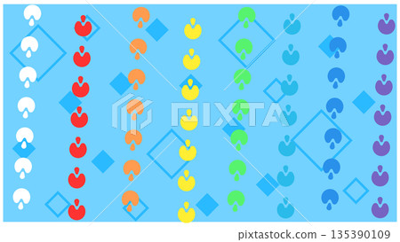 An illustration that expresses emotions, classification, and comparison using color-coded icons such as hearts and footprints. An illustration that expresses emotions, classification, and comparison using color-coded icons such as hearts and footprints. 135390109