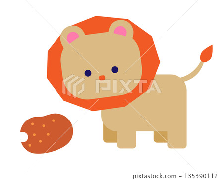 An illustration depicting appetite, desire, and attention, using a lion character staring at meat An illustration depicting appetite, desire, and attention, using a lion character staring at meat 135390112