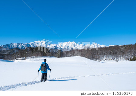 Nakayama Plateau Snow Trekking (View of the Northern Alps) Nakayama Plateau Snow Trekking (View of the Northern Alps) 135390173