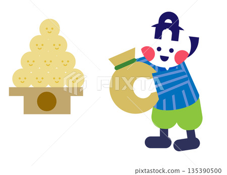 一幅可愛的插圖,取材自日本民間故事《桃太郎和他的寶藏》。 一幅可愛的插圖,取材自日本民間故事《桃太郎和他的寶藏》。 135390500