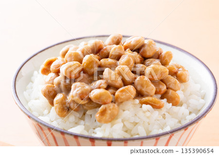 Eat natto rice Eat natto rice 135390654