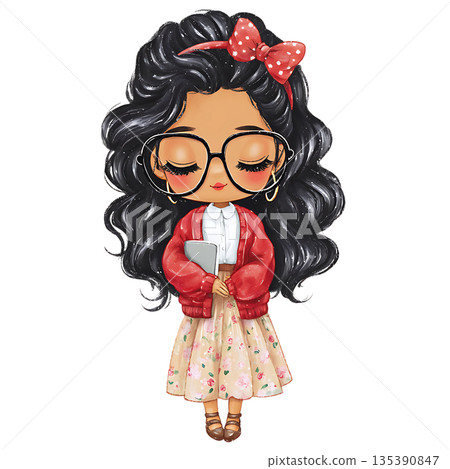 cute cartoon smiling chef with a crown 135390847