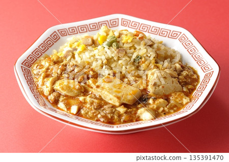 Mapo tofu fried rice with thickened sauce Mapo tofu fried rice with thickened sauce 135391470