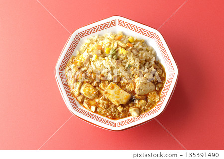 Mapo tofu fried rice with thickened sauce Mapo tofu fried rice with thickened sauce 135391490