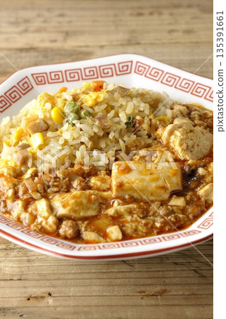 Mapo tofu fried rice with thickened sauce Mapo tofu fried rice with thickened sauce 135391661