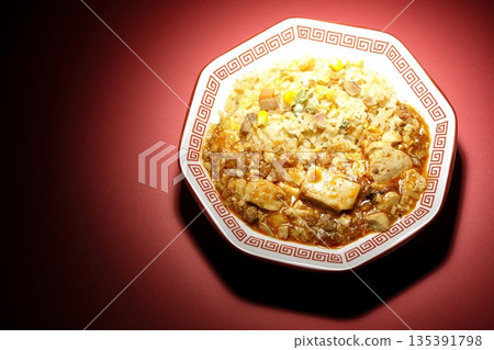 Mapo tofu fried rice with thickened sauce Mapo tofu fried rice with thickened sauce 135391798
